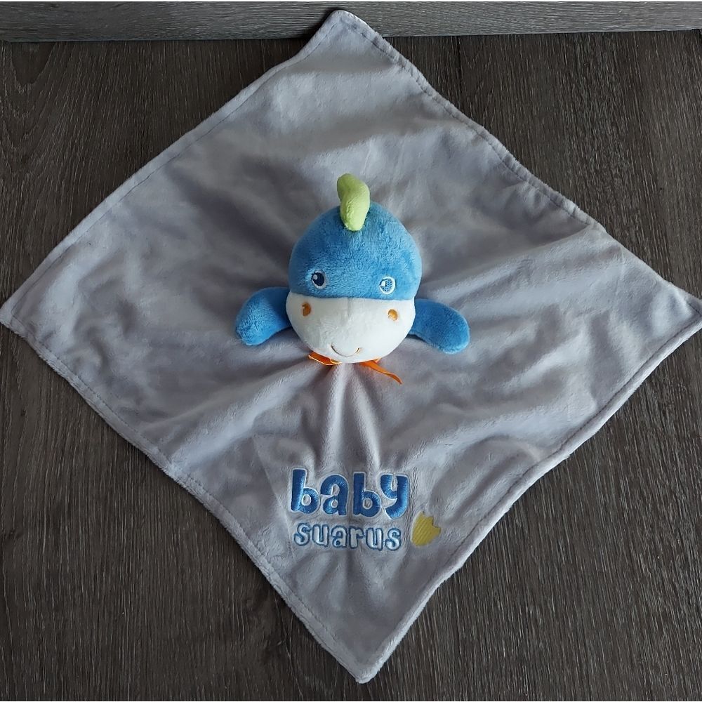 Baby Starters Baby Suarus Dinosaur Dino Lovey Security Blanket Rattle 13.5x12.5